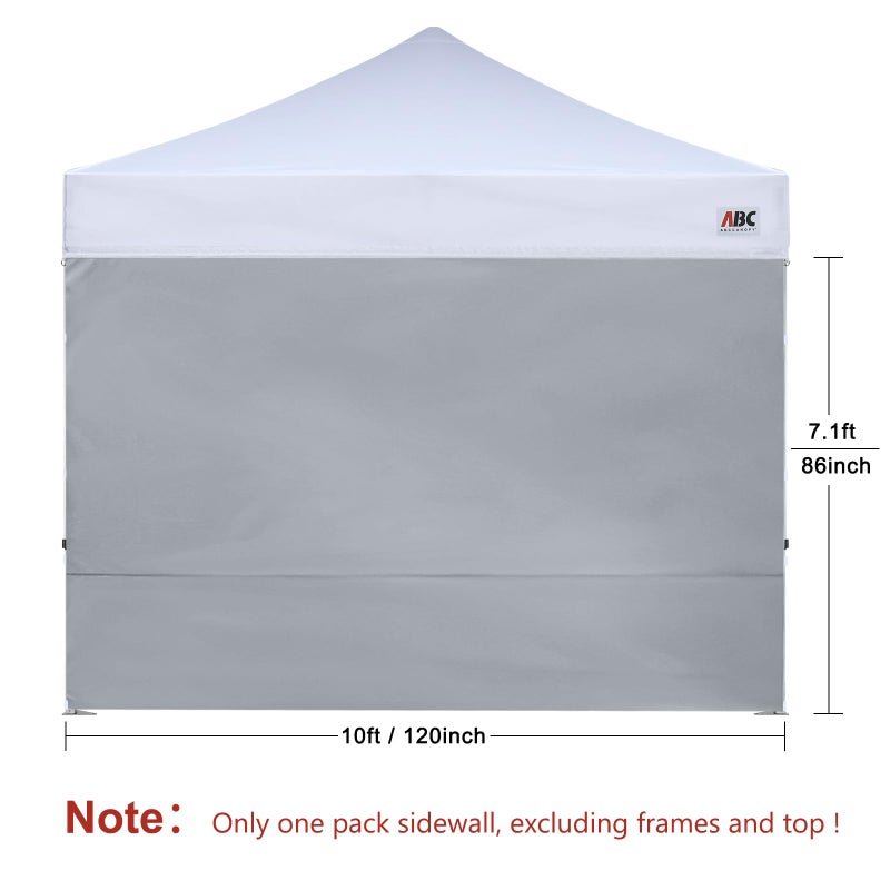 ABCCANOPY Instant Canopy SunWall 10x10 FT, 1 Pack Sidewall Only, No Frame or Top, Gray - Image 2